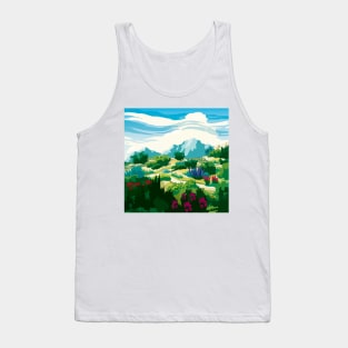 Colorful Mountain Landscape Tank Top